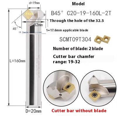 6037 45 degree inside and outside positive and negative chamfering cutter CNC rounding chamfering cutter SD SPK upper and lower bore reverse pull chamfering cutter bar Shandong Denso Pricision Tools Co.,Ltd.